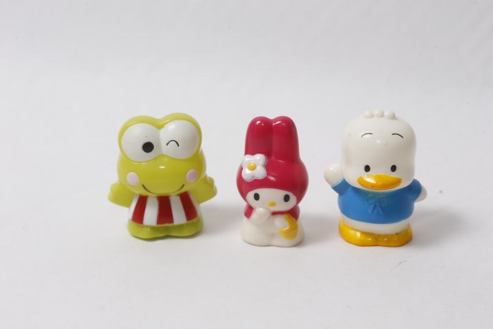 1990s Sanrio Sofubi Lot Keroppi My Melody Pekkle ~ 260914-WH 1155